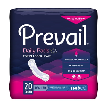 The Prevail Bladder Control Incontinence Pads by McKesson offer ultimate absorbency with MaxSorb Gel Technology for superior protection. These pads include an Omni-Odor Guard, ensure 100% breathability, and come in a 20-pack to keep you confidently dry all day.