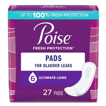 Bladder Control Pad Poise® Fresh Protection™ 15.9 Inch Length Heavy Absorbency Sodium Polyacrylate Core One Size Fits Most