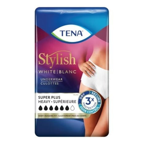 McKesson TENA® Women™ Super Plus Pull On - Large offers 3x protection for odor control and heavy bladder leakage. The pack features a woman in white underwear against a colorful background.
