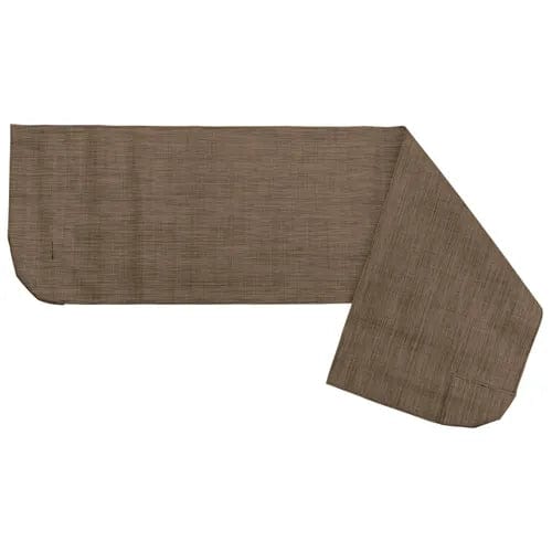 A brown, subtly textured table runner, partially folded on a flat surface—ideal for accenting spaces or highlighting the Direct Supply Premium Privacy Cover for 700lb. Shower Chair.
