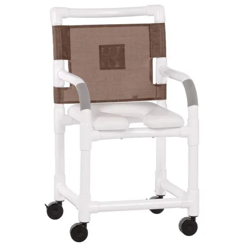 Direct Supply Premium Shower Chair, 17" Clearance, Commode, 300lb Weight Capacity