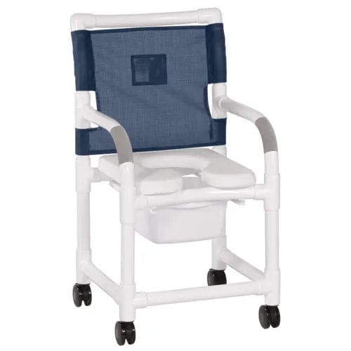 Direct Supply Premium Shower Chair, 17" Clearance, Commode, 300lb Weight Capacity