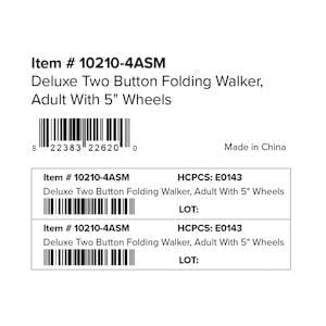 Walker Adult Fold 5" Wheels Assembled