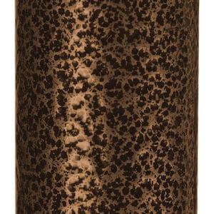 Close-up of the Siderail Half Length No Gap Style by Drive Medical, showing its cylindrical frame with a speckled brown and black textured finish resembling aged or oxidized steel like that found on some hospital bed rails.