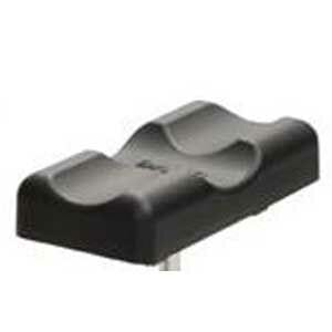 The Drive Medical Replacement Seat for the 790 Knee Walker is a rectangular, black plastic saddle-style seat with two curved indentations—ideal as a replacement part.