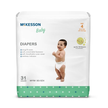 Unisex Baby Diaper McKesson Size 4 Disposable Heavy Absorbency