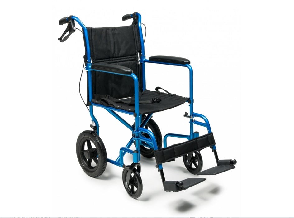 Deluxe Aluminum 12" rear wheel Transport Chair