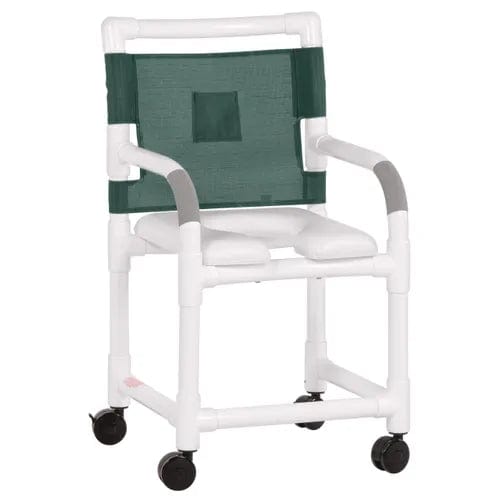 Direct Supply Premium Shower Chair, 17" Clearance, Commode, 300lb Weight Capacity