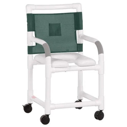 Direct Supply Premium Shower Chair, 17" Clearance, Commode, 300lb Weight Capacity